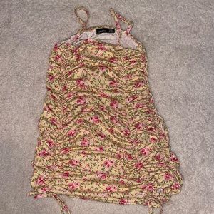 Yellow and pink floral dress